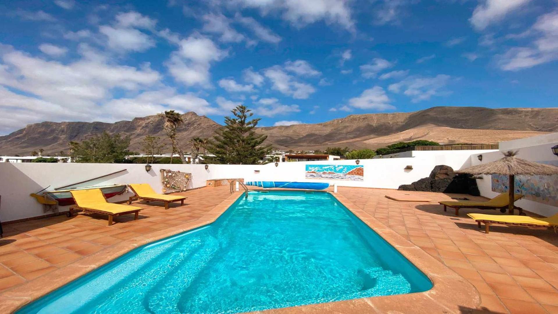 Bungalow Allende Famara Con Piscina Privada Y Ac Екстер'єр фото